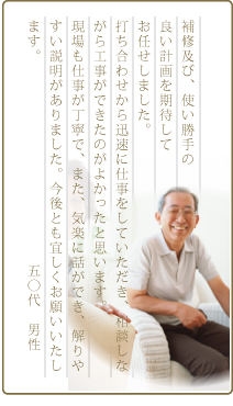 お客様から喜びの声をもらいました